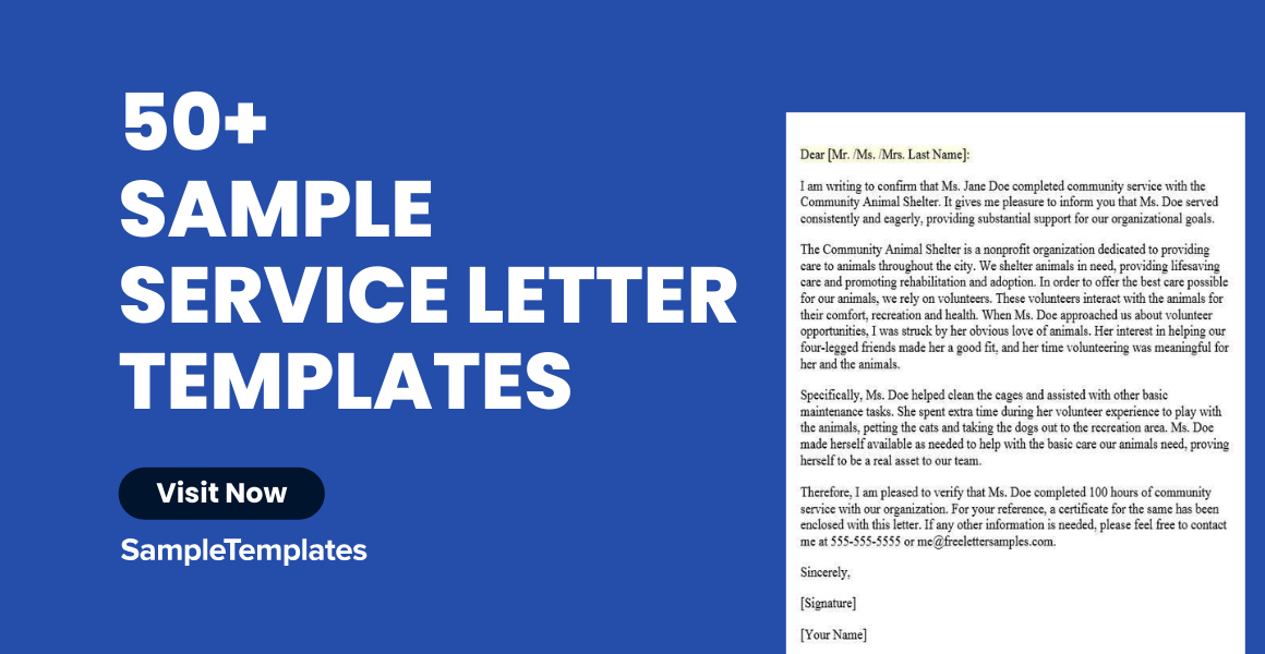 sample service letter template