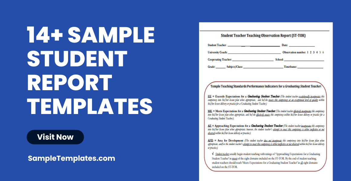 sample student report templates