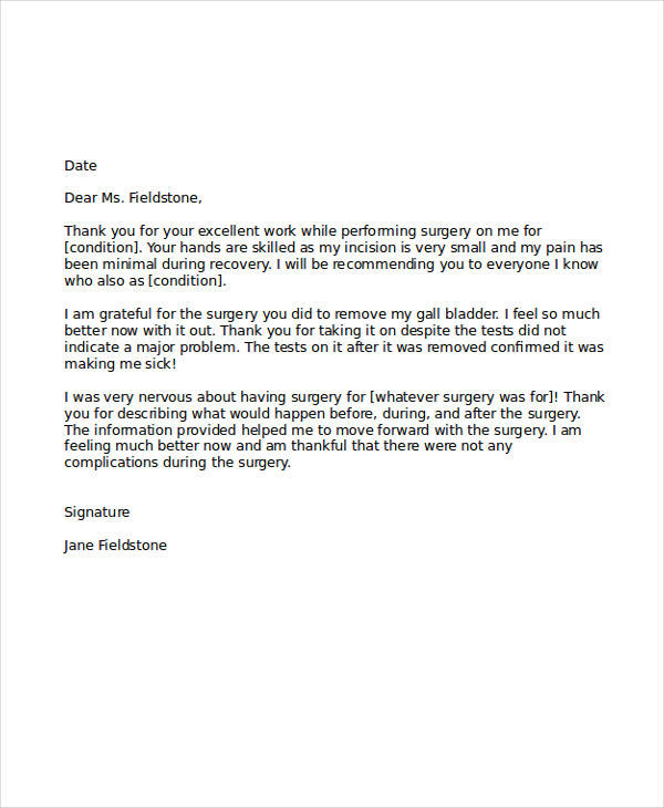 Thank You Letter Doctor RESUMEWEASSIST