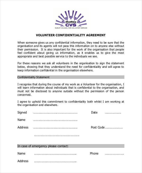 Nonprofit Confidentiality Agreement Template