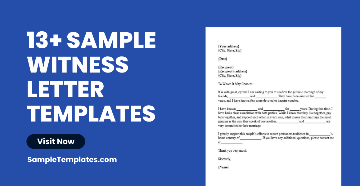 Sample Witness Letter Templates