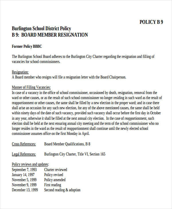 FREE 7+ Sample School Resignation Letter Templates in PDF ...