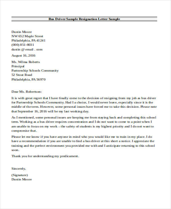 7+ Sample School Resignation Letter - Free Sample, Example 