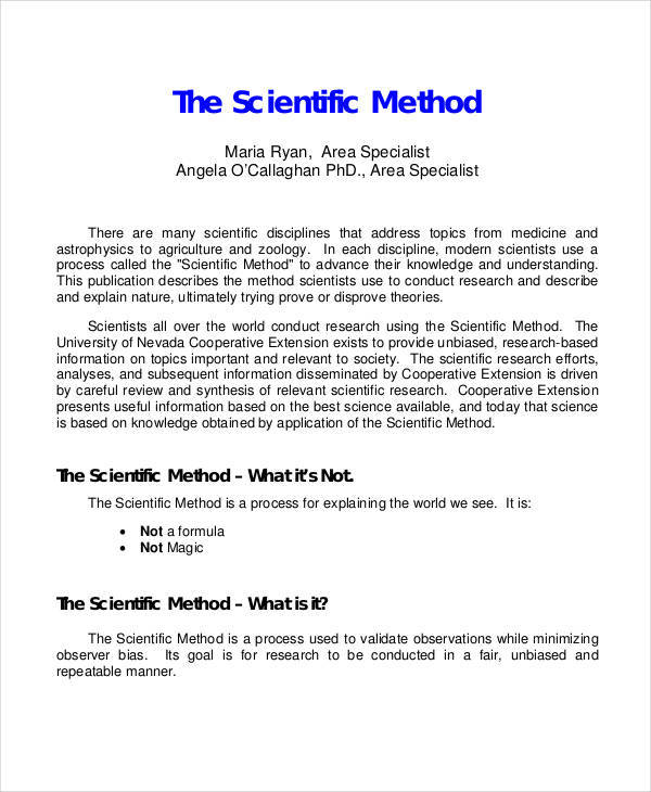 Example Method Paper Scientific Method Steps Examples Worksheet Zoey