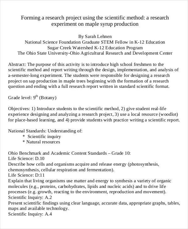 scientific paper methodology