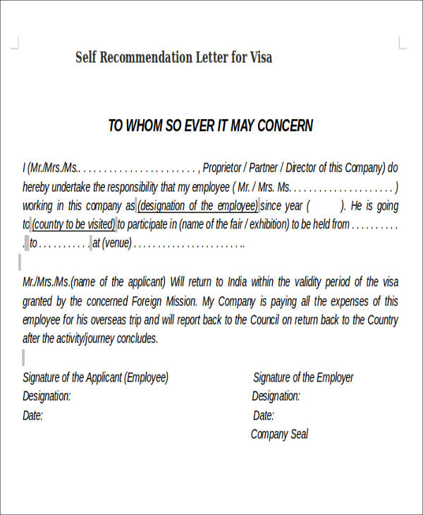 Mission Letter Visa