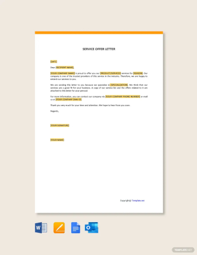 service offer letter template