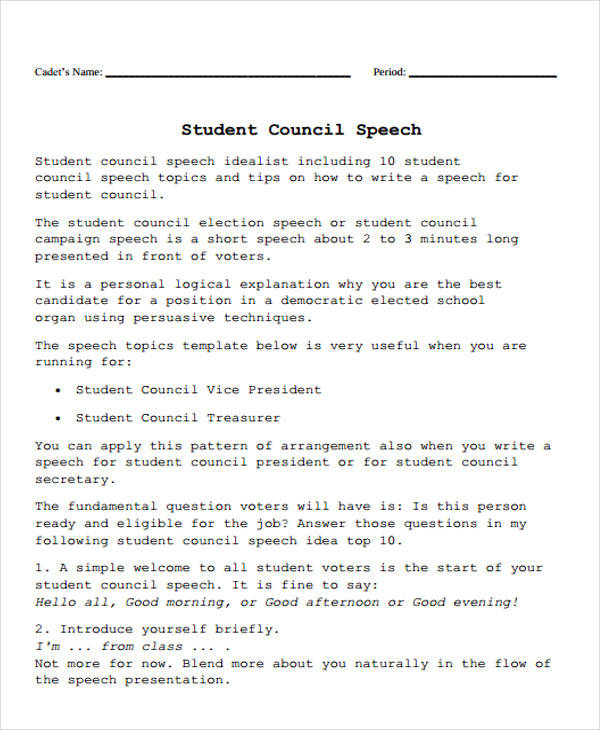 introduction speech sample for students