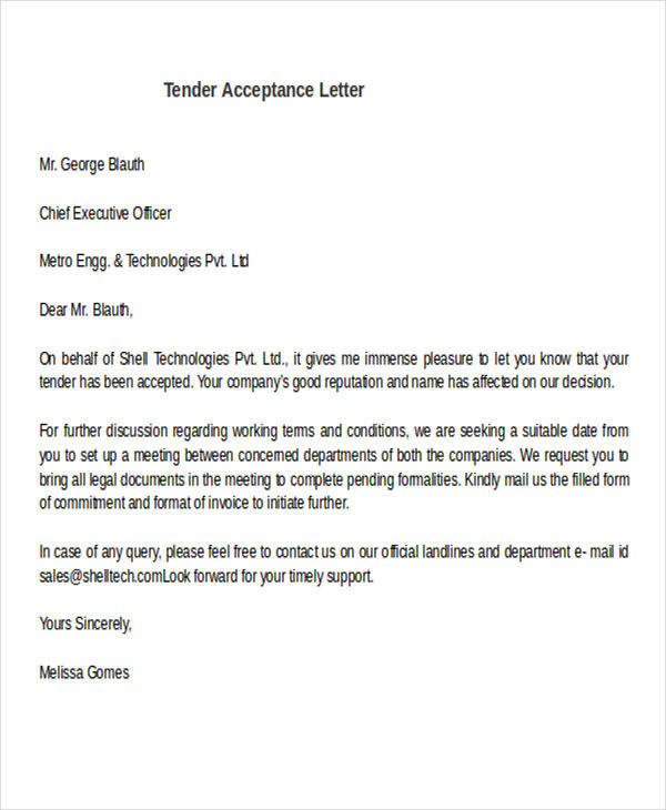 FREE 56+ Acceptance Letter Templates in MS Word Pages