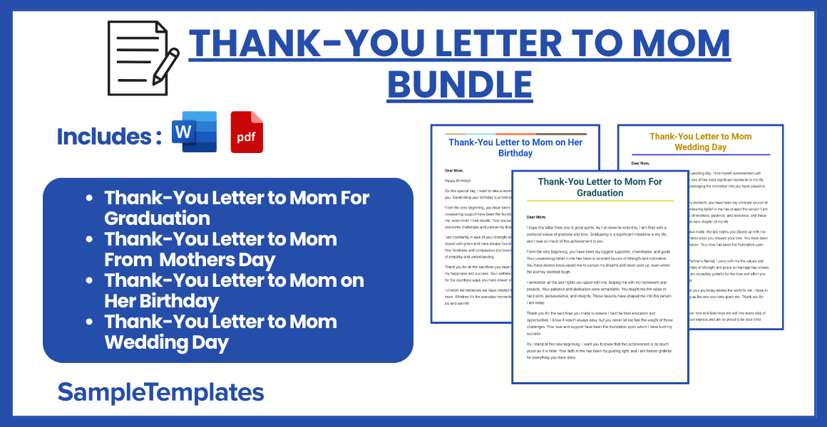 thank you letter to mom bundle