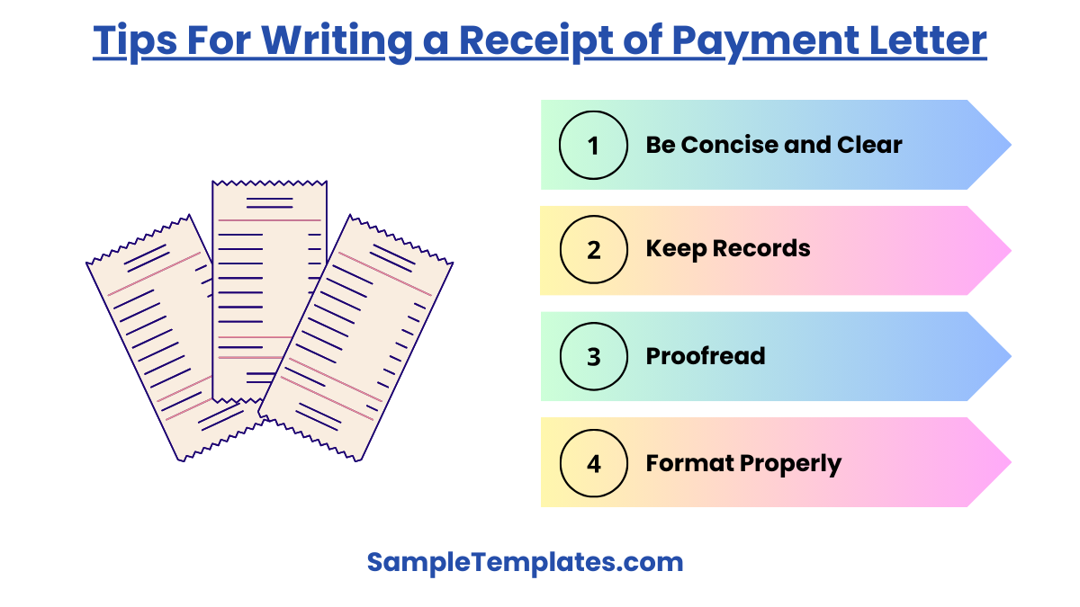 tips for writing a receipt of payment letter
