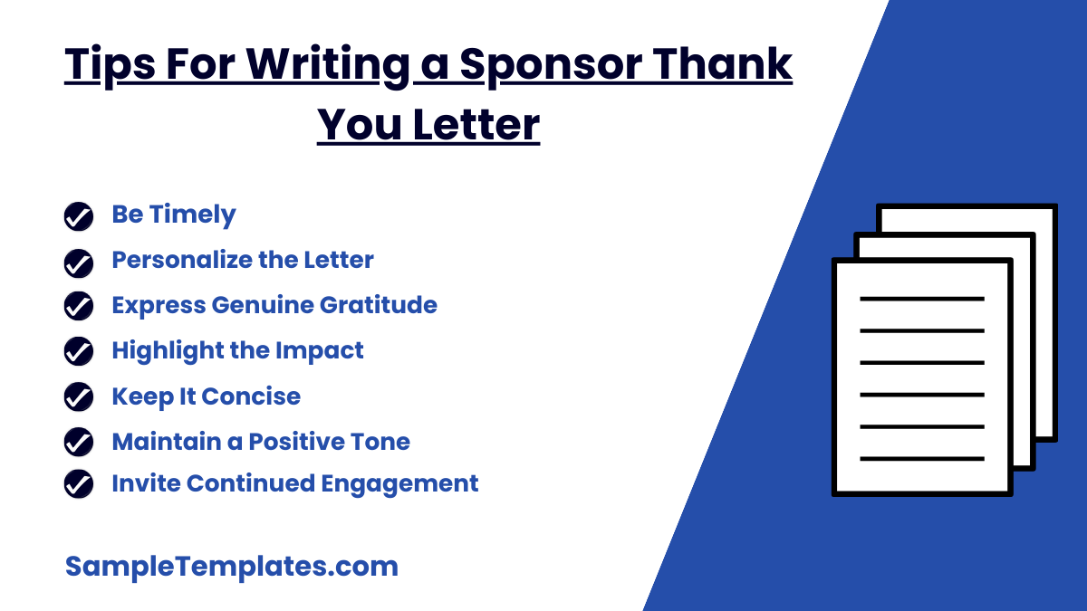 tips for writing a sponsor thank you letter
