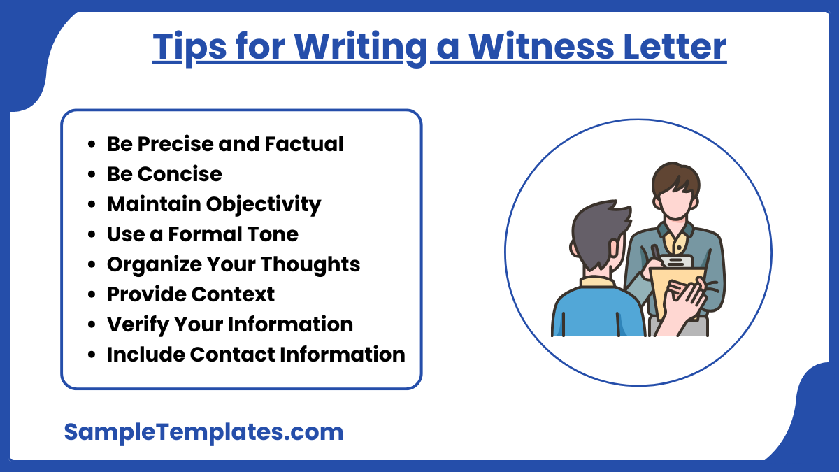 tips for writing a witness letter