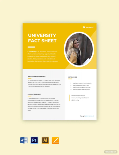university fact sheet template