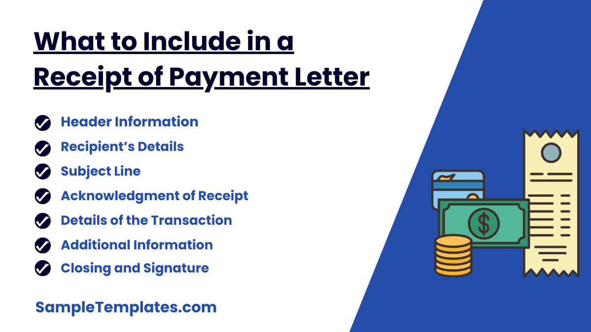 what to include in a receipt of payment letter