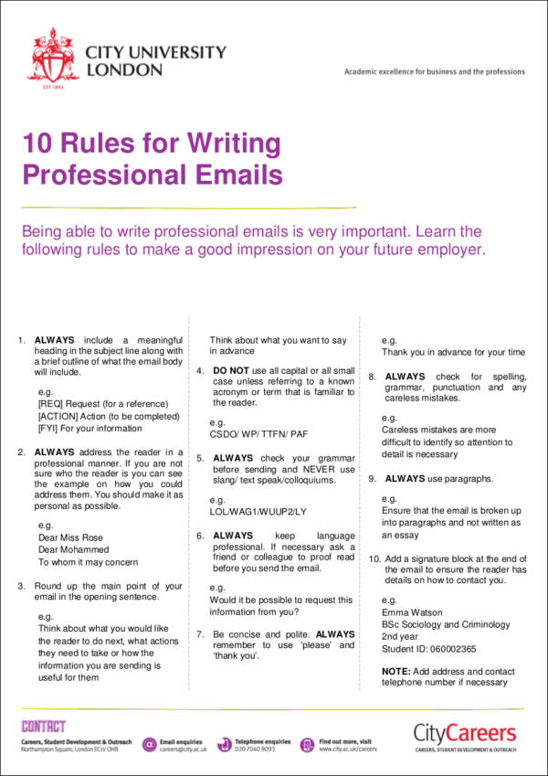 10 rules for writing city