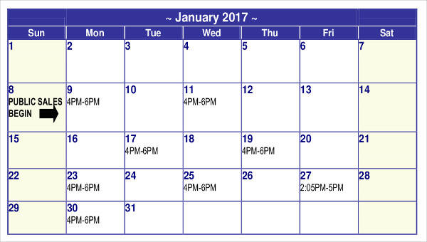  sales calendar templates