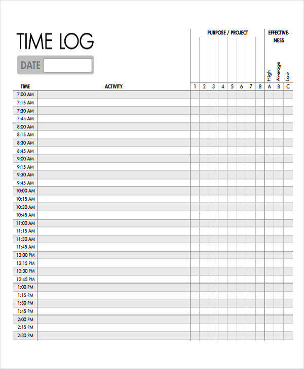 activity time log10