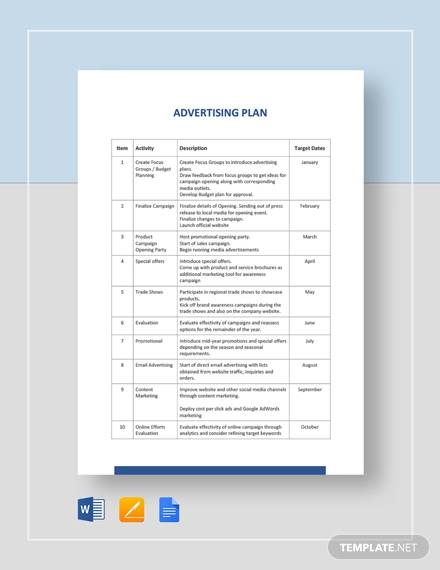 FREE 8 Advertising Plan Samples Templates In PDF