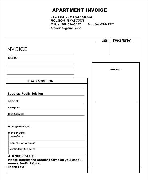 FREE 15+ Rent Invoices in MS Word PDF