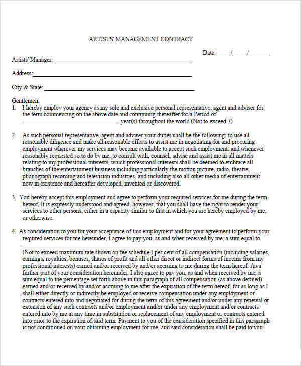 artist management contract1
