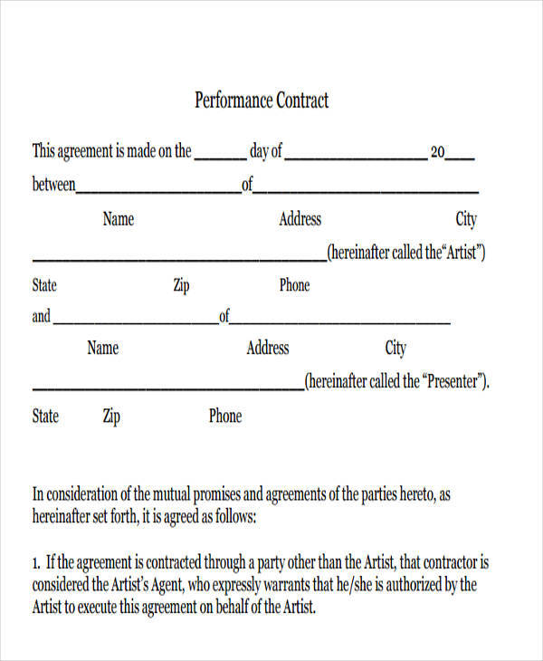 simple writer contract template free