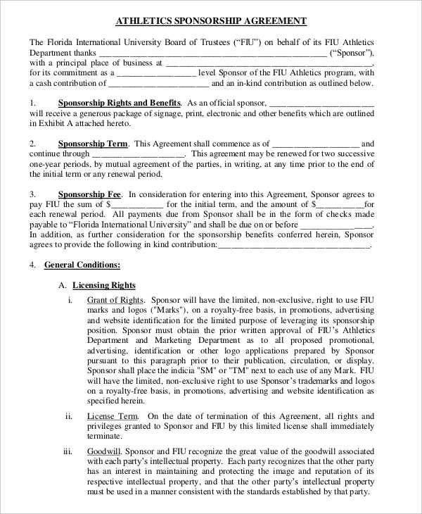 Fiscal Sponsorship Agreement Template