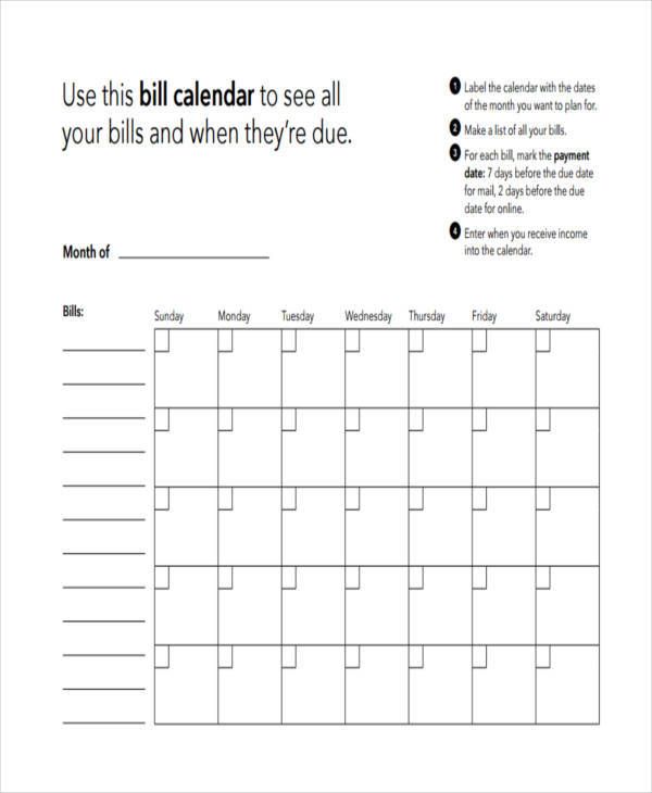 basic bill calendar2