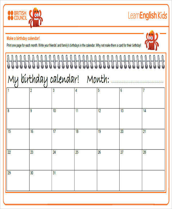 FREE 38 Calendar Templates In PDF MS Word