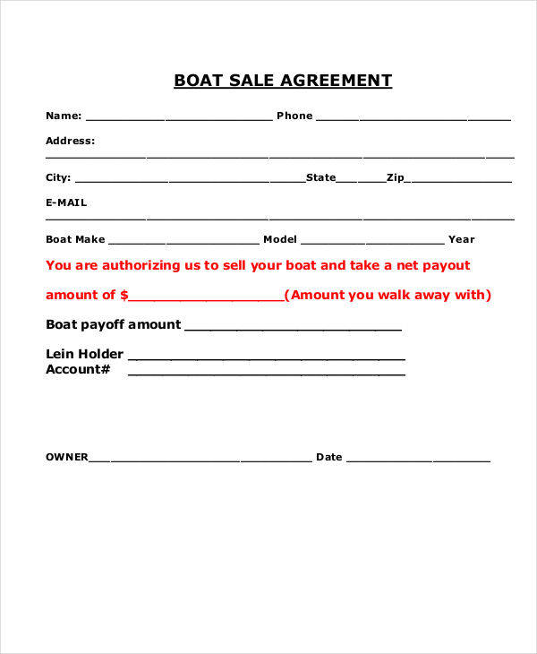 Yacht Purchase And Sale Agreement Template