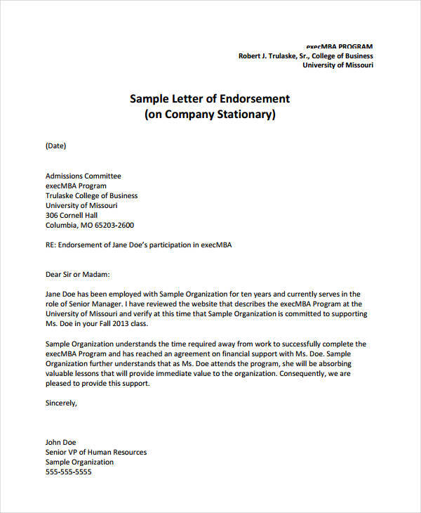 business endorsement letter sample1