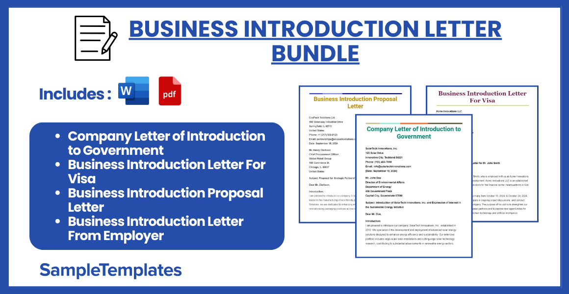 business introduction letter bundle