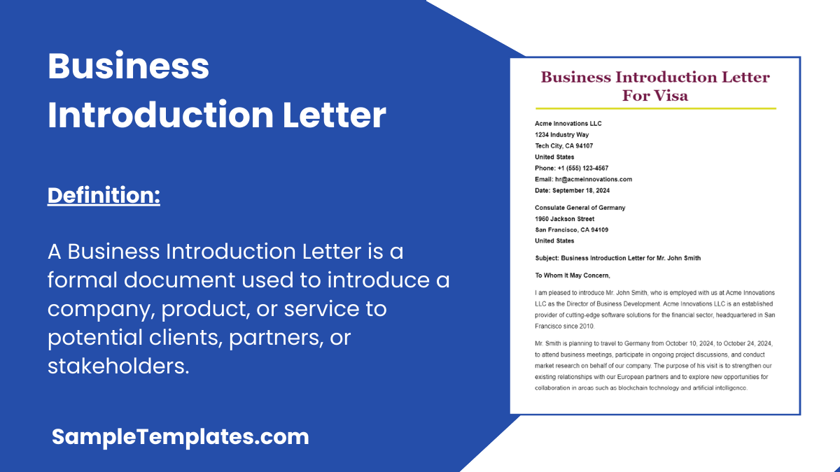 Business Introduction Letter