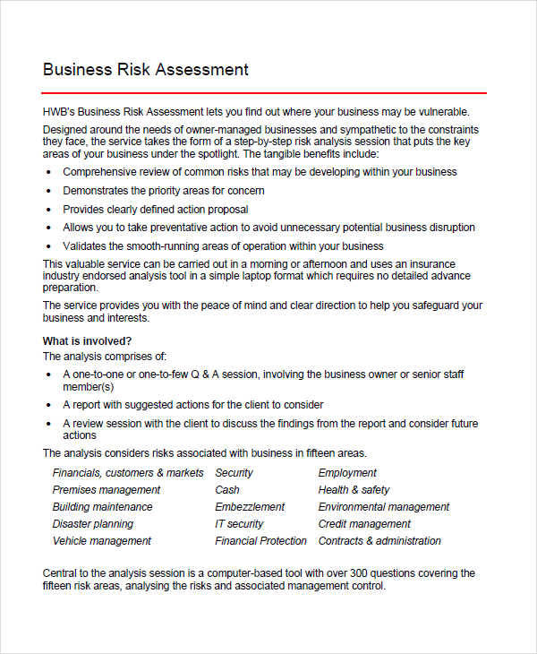 business risk assessment