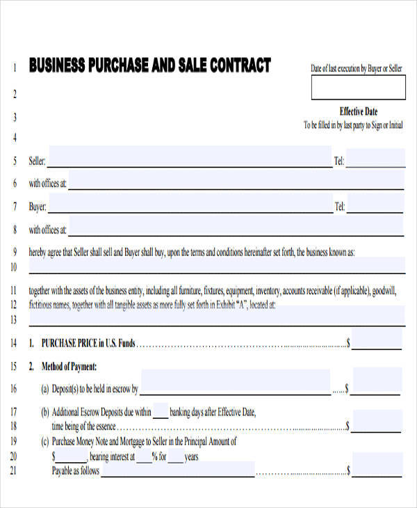 business sales contract