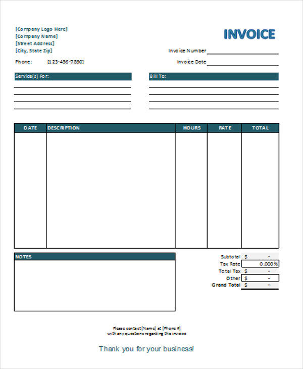 business service invoice