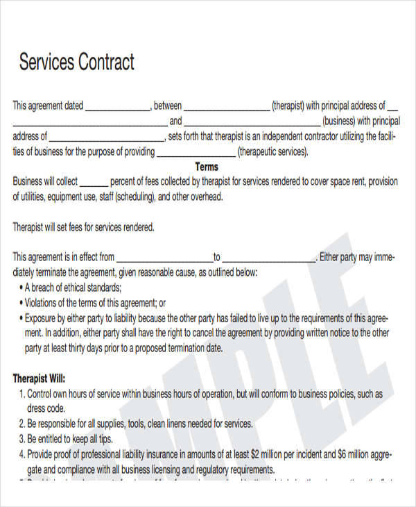 business services contract