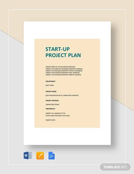 business start up project plan 