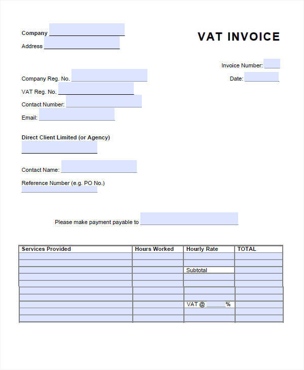 tax invoice template word doc