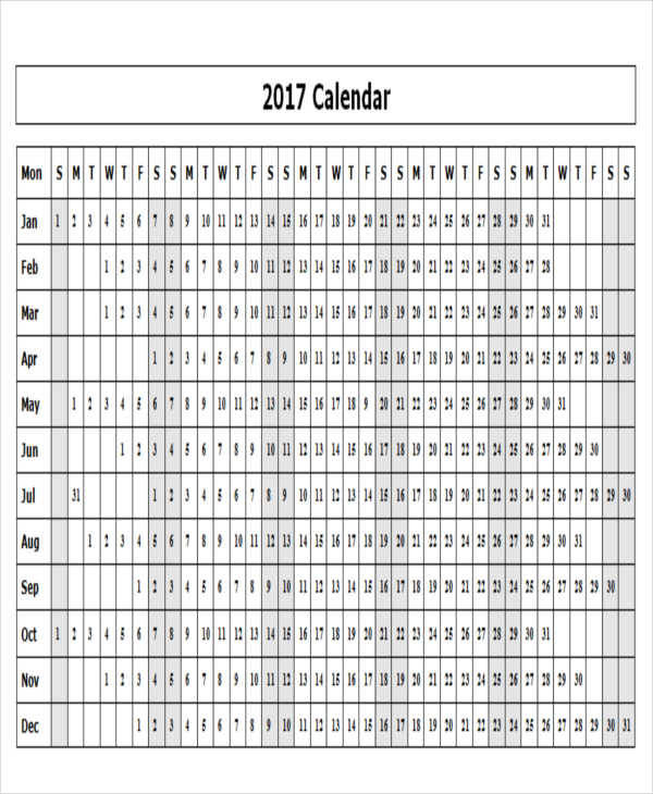 business yearly calendar
