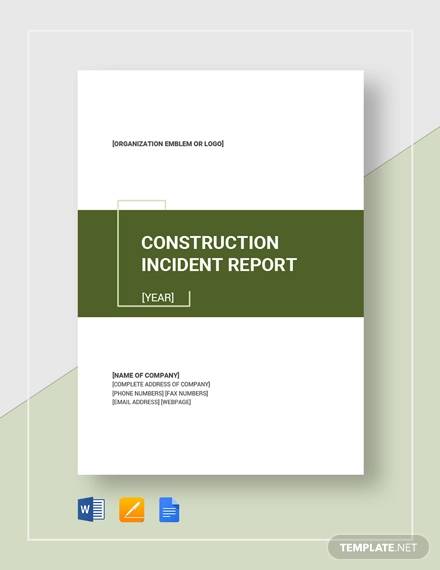 constructionn incident report