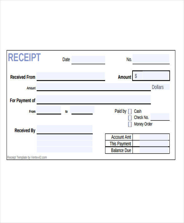 cash payment form