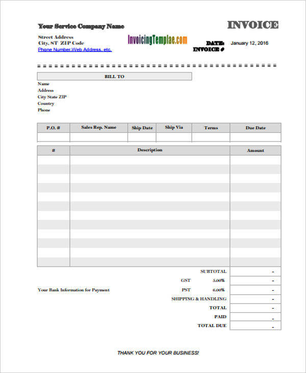 FREE 5+ Cash Invoice Templates in MS Word PDF