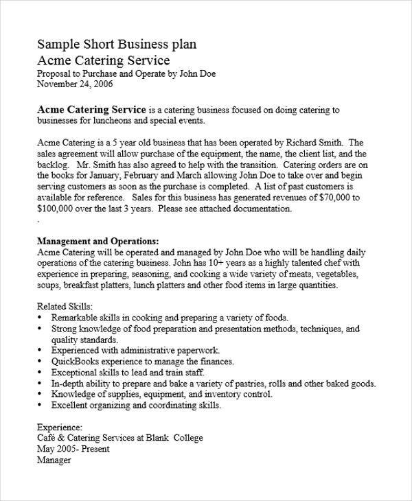 How to Write a Business Plan for Catering | wordlandd.gq business plan for catering