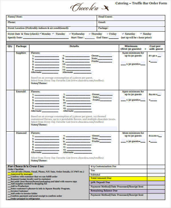 FREE 8 Catering Receipt Templates in PDF MS Word