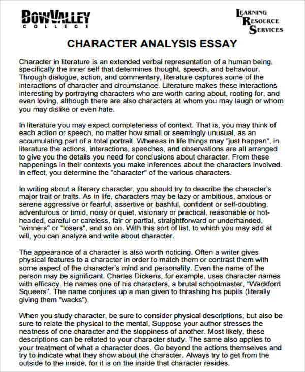 essay about fictional characters