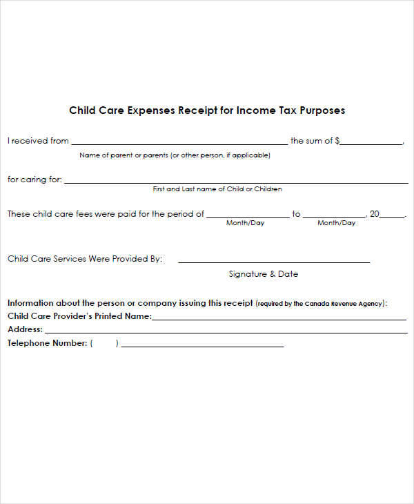 Proof Of Child Care Payment Letter from images.sampletemplates.com