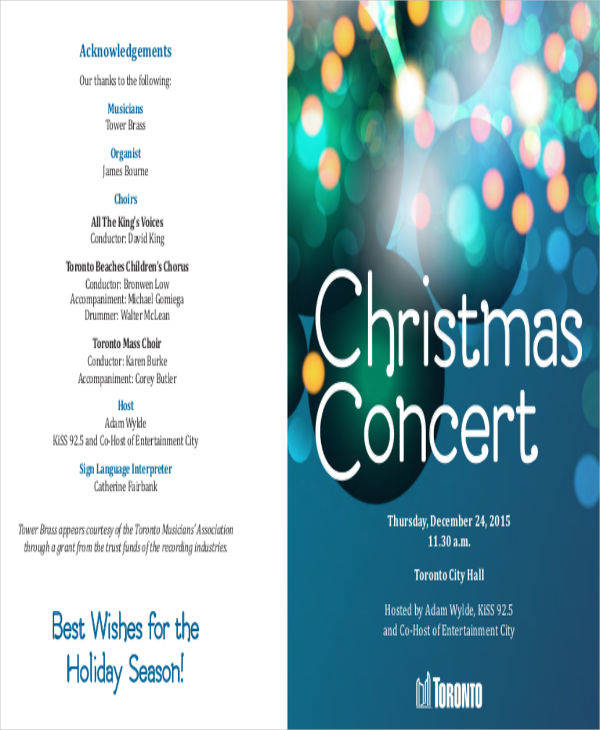 Free Christmas Concert Program Template Printable Templates