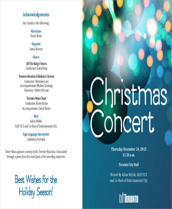 Music Concert Program Template Word PDF Template