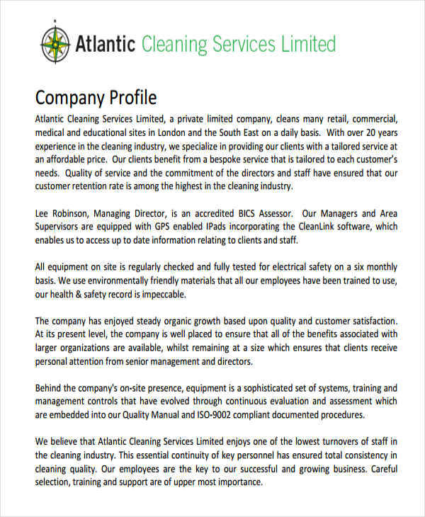 Pharmaceutical Company Profile Sample